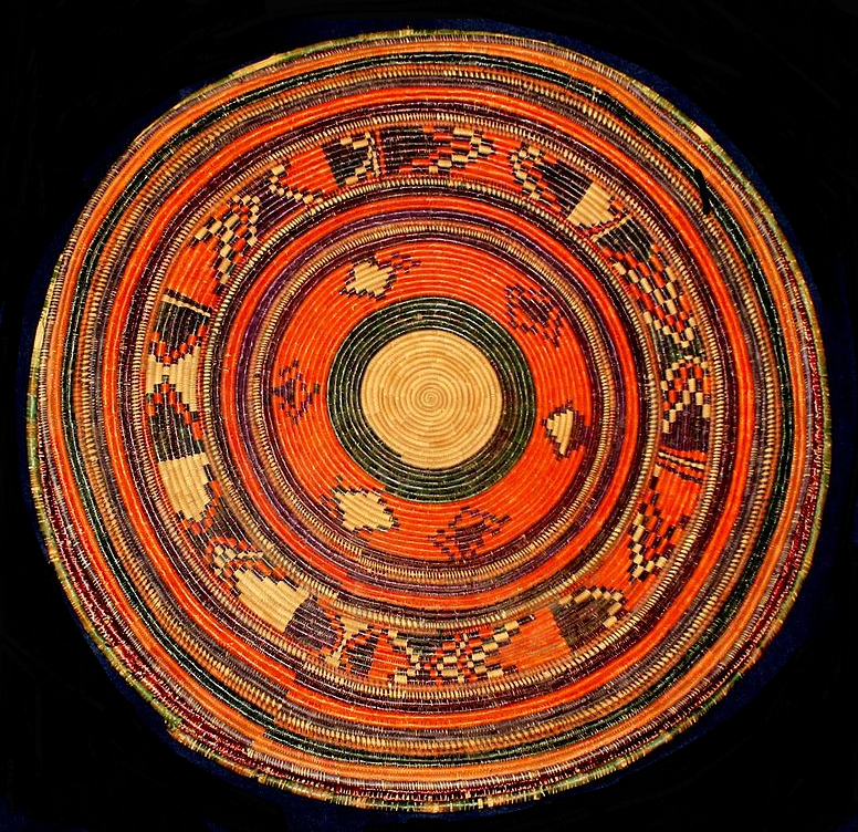 image of round woven african basket